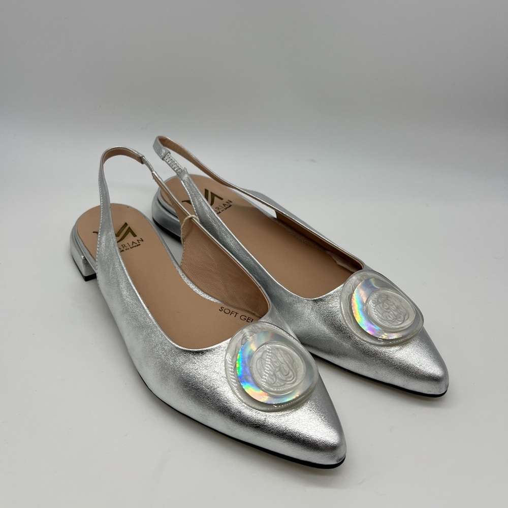 Marian Silver Ballet Flats